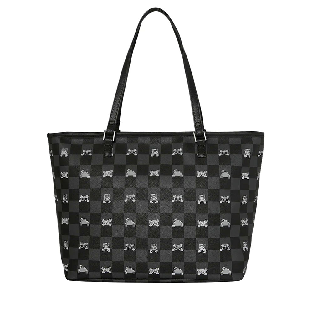 Borsa Tote Donna SPRAYGROUND stampa Gray Peeking Character Check