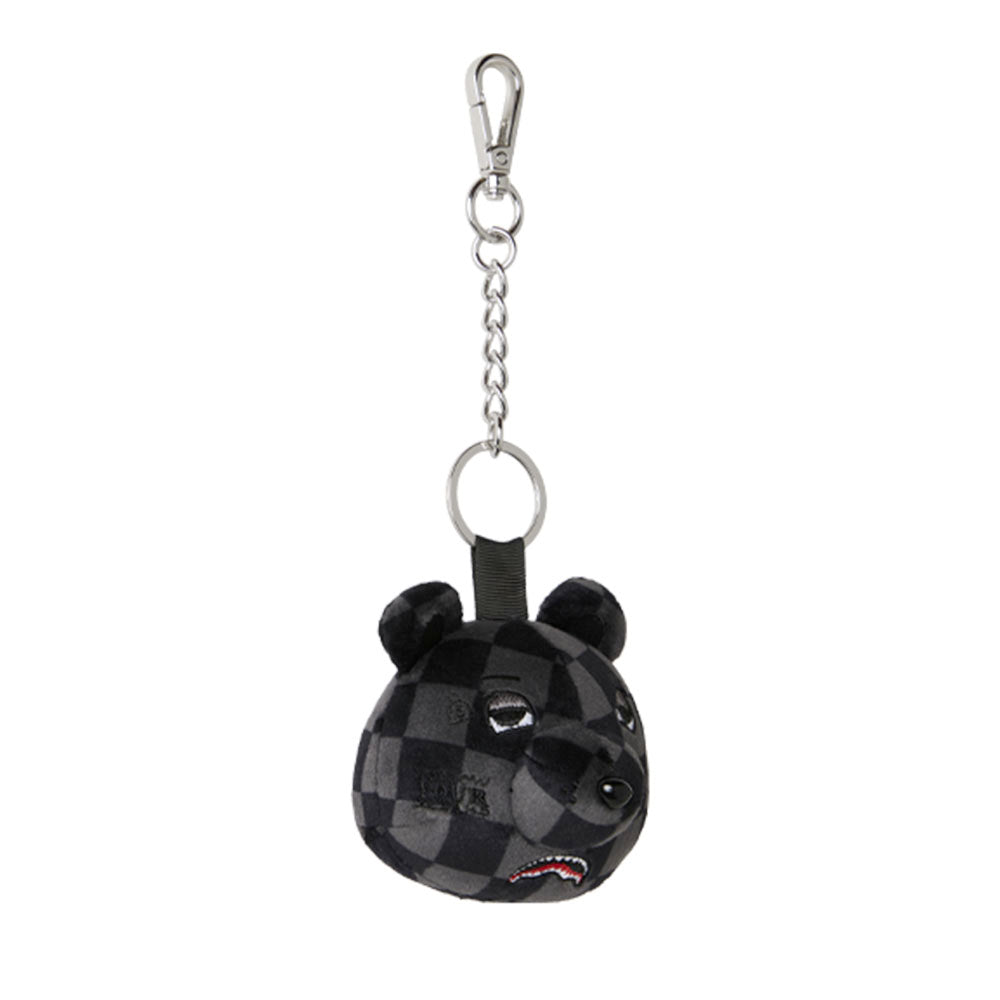 Portachiavi a Forma di Orso SPRAYGROUND stampa Grey Checker Bear Head