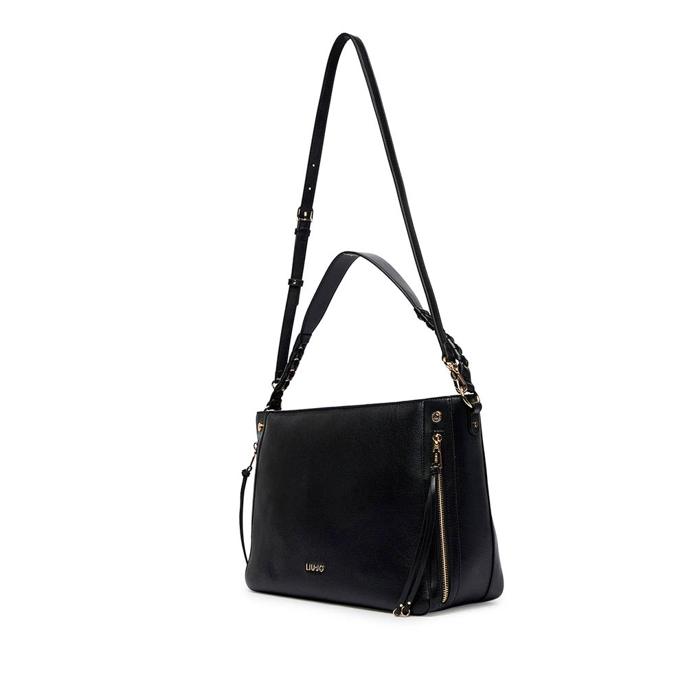 Hobo Bag Media Donna LIU JO Better stampa Bottalata Nera