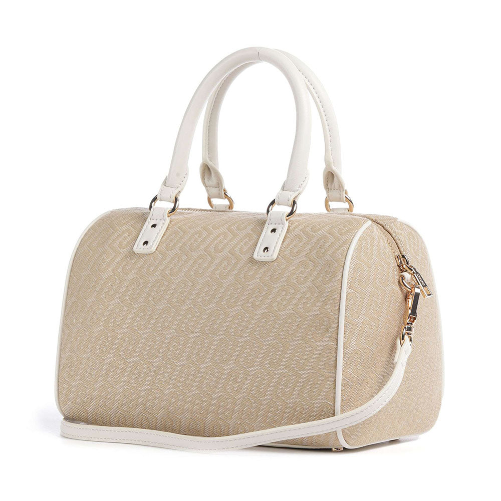 Bauletto Donna a Mano LIU JO in Tessuto Jacquard con Logo Monogram Bianco