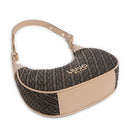 Hobo Bag Donna Small LIU JO in Tessuto Jacquard Testa di Moro con Logo All Over