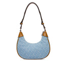 Kleine Damen-Beuteltasche LIU JO aus Jacquard-Stoff mit Monogramm-Logo in Dusty Blue