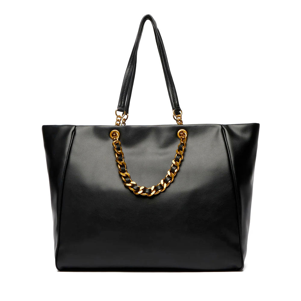 Shopping Bag Large Donna LIU JO Nera con Catena Decorativa