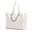 Women's Large Cream Tote Bag LIU JO with Decorative Chain