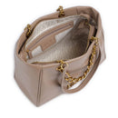 Women's Medium Tote Bag LIU JO in Mocha with Decorative Chain