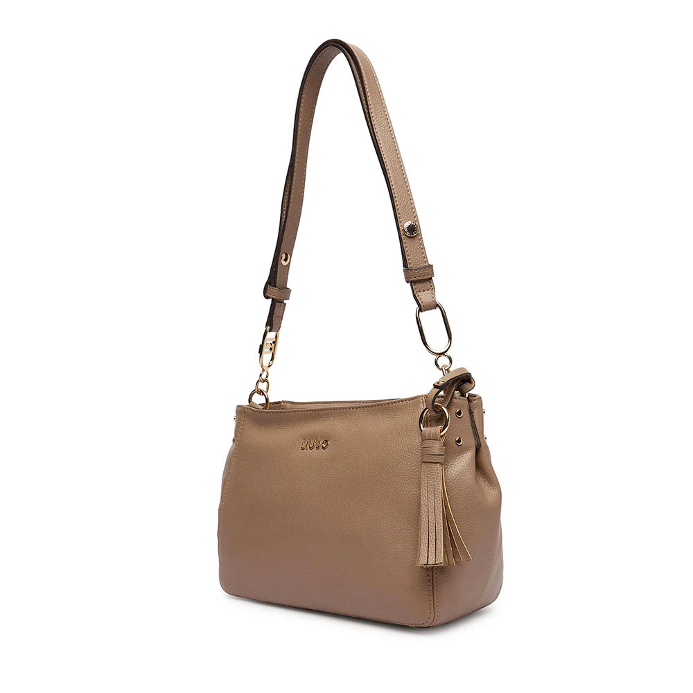 Borsa Donna Media a Spalla e Tracolla LIU JO stampa Bottalata color Fango