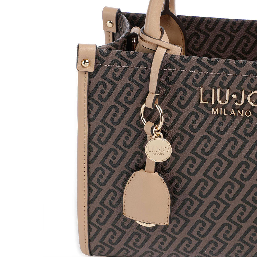 Borsa Donna a Mano LIU JO stampa Monogram Testa di Moro