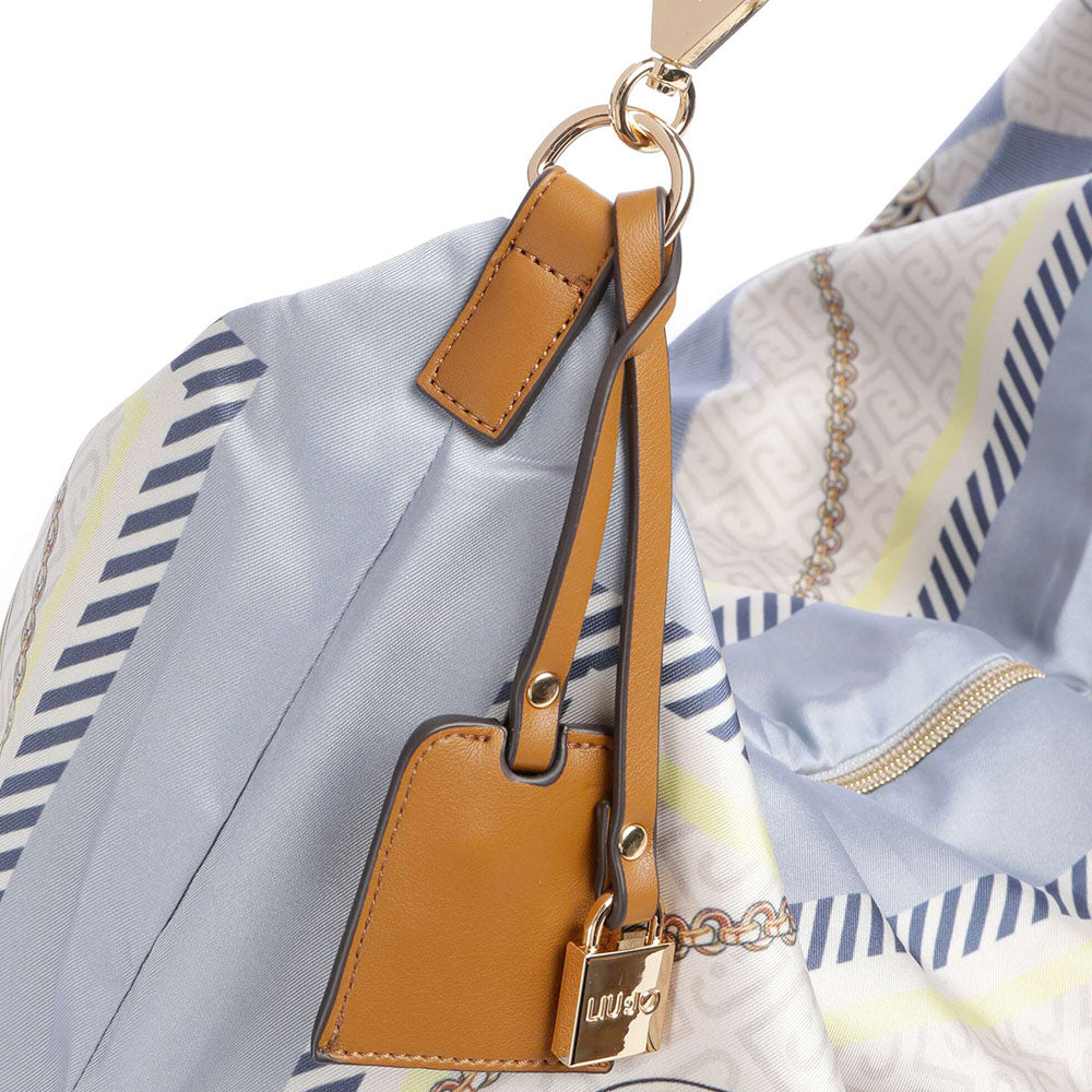 Borsa Foulard Donna LIU JO in Raso Stampato Light Denim