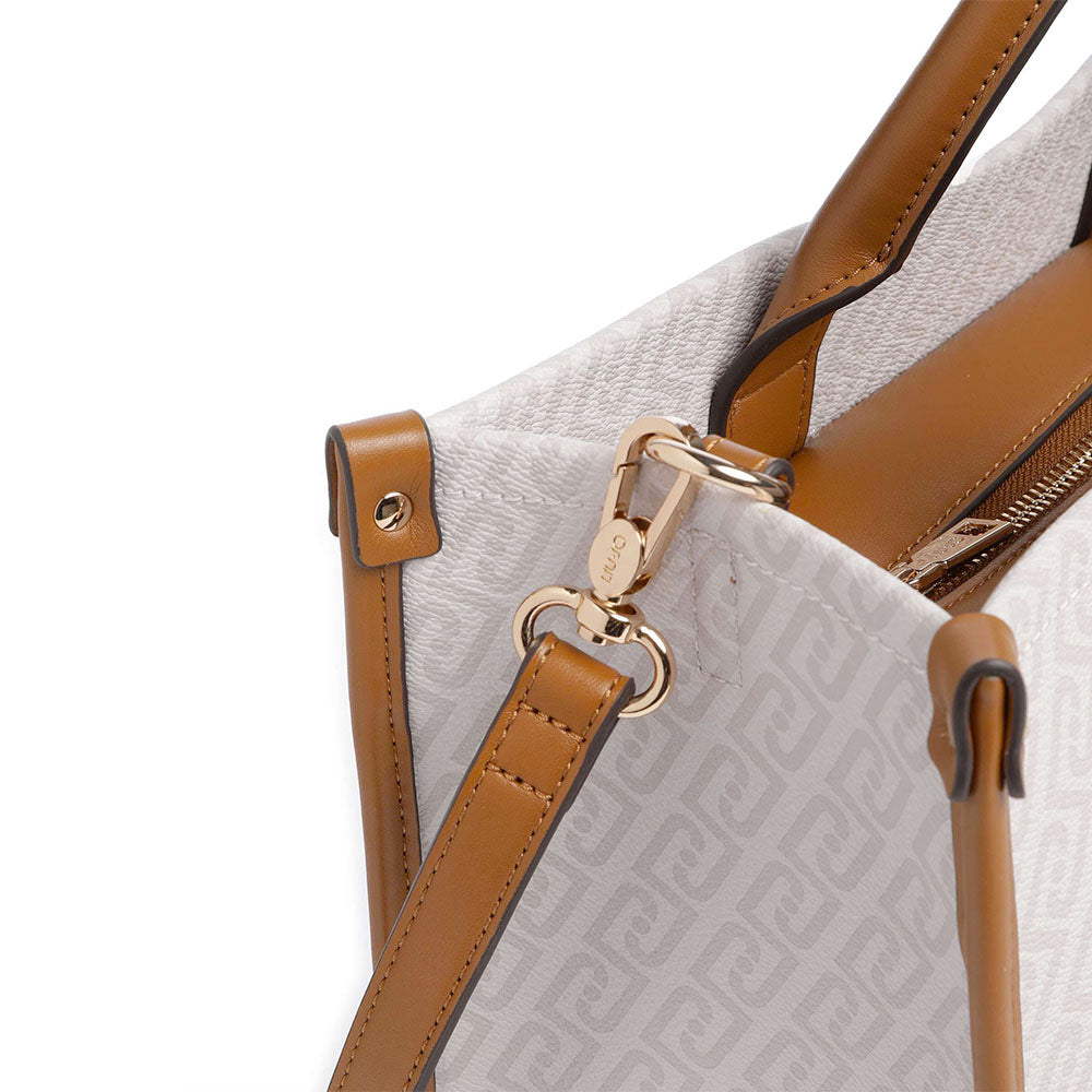 Borsa Donna a Mano Large LIU JO stampa Monogram Bianco