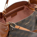 Shopping Bag LIU JO Marrone con Logo Monogram e Inserto effetto Bottalato Ginger Bread