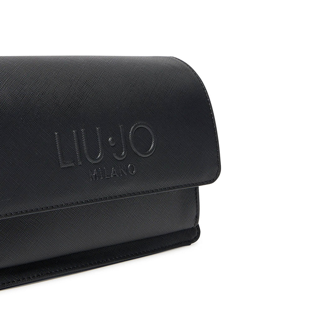 Borsa Donna con Tracolla in Catena LIU JO Better stampa Saffiano Nero