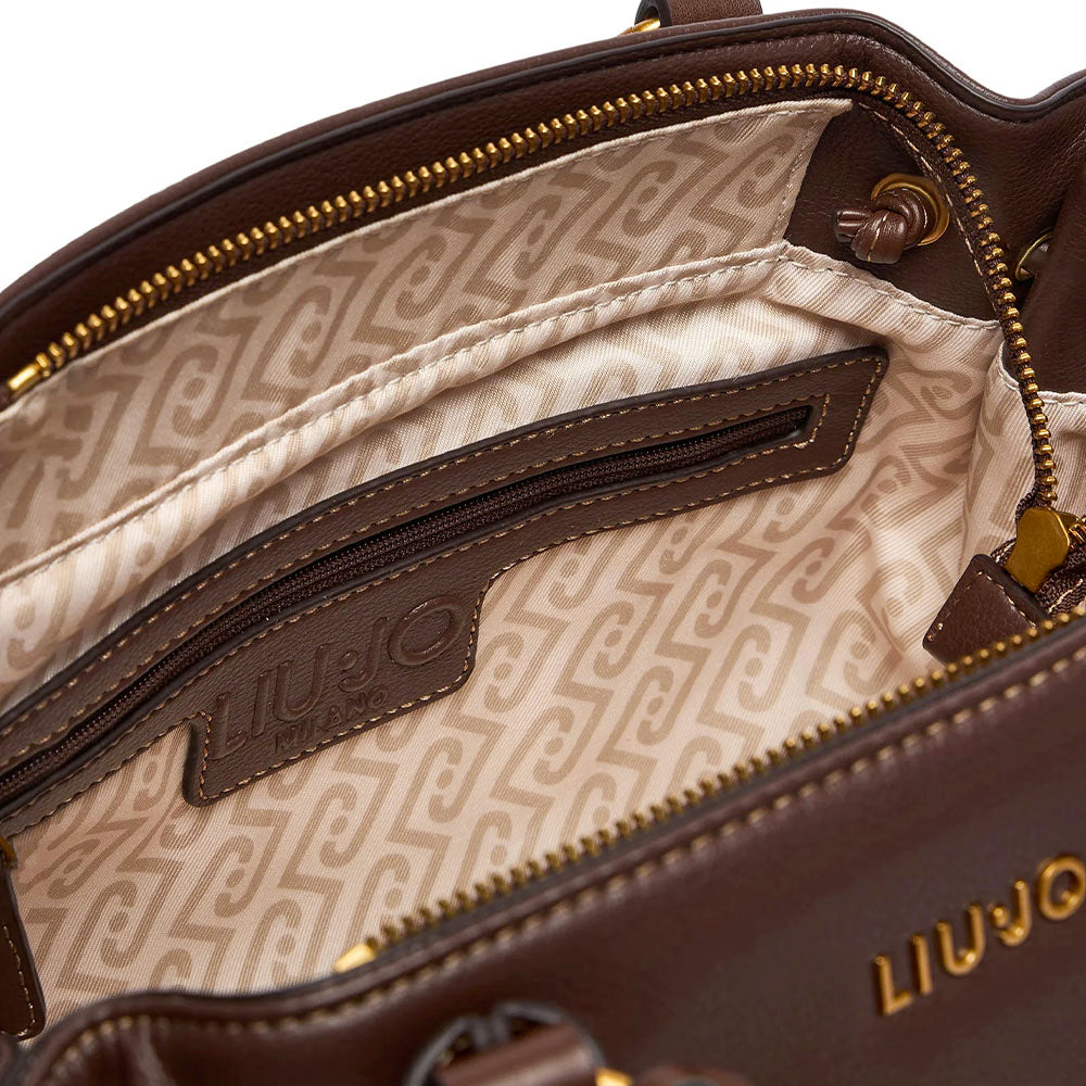 Bauletto Donna a Mano LIU JO in Ecopelle Micro Bottalata Marrone Scuro