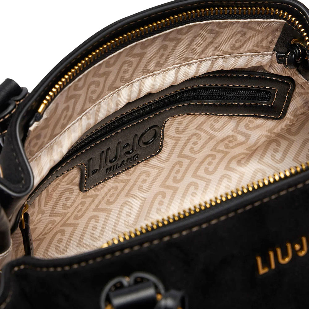 Bauletto Donna a Mano LIU JO in Tessuto effetto Camoscio Nero
