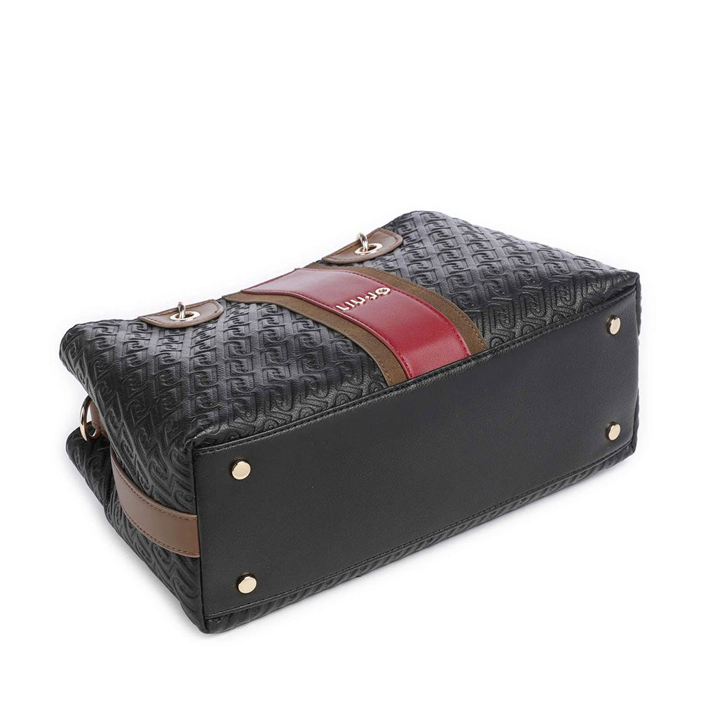 Shopping Bag Donna LIU JO Nera con Logo Embossed All Over