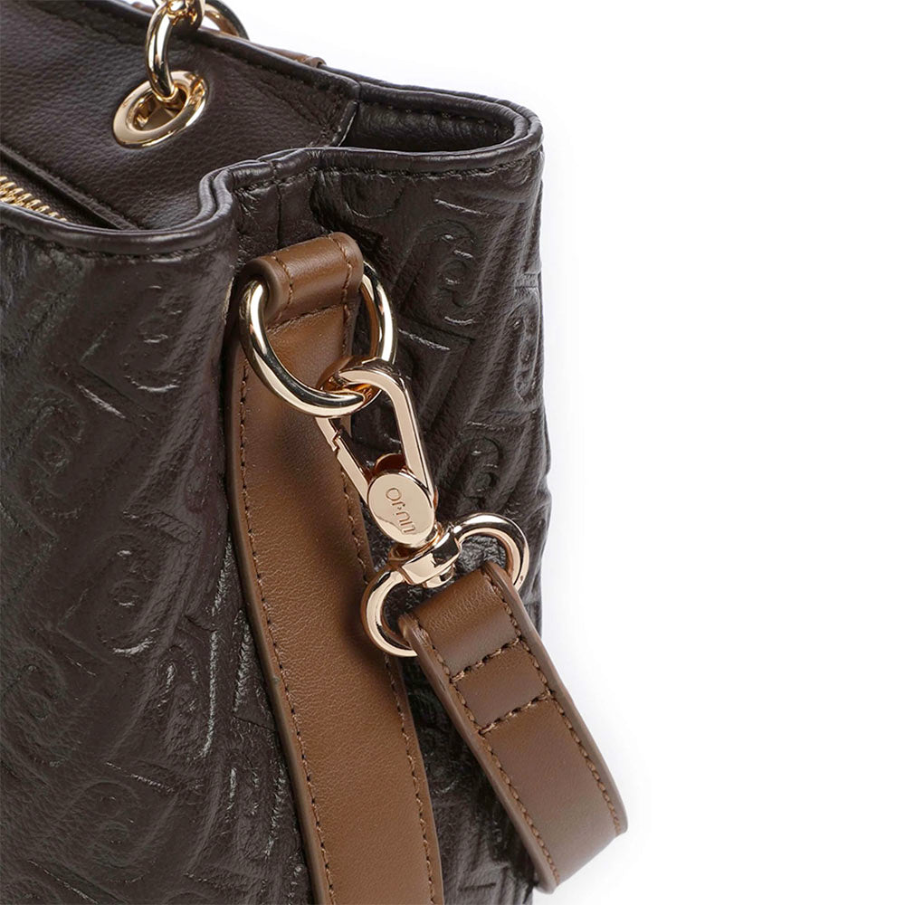 Shopping Bag Donna LIU JO Marrone Scuro con Logo Embossed All Over