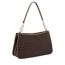 Borsa Donna a Spalla LIU JO Marrone Scuro con Logo Embossed All Over
