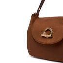 Borsa Donna a Spalla Media LIU JO in Tessuto effetto Camoscio color Tabacco