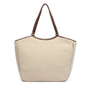 Maxi Tote Bag Donna LIU JO in Tessuto effetto Teddy color Crema
