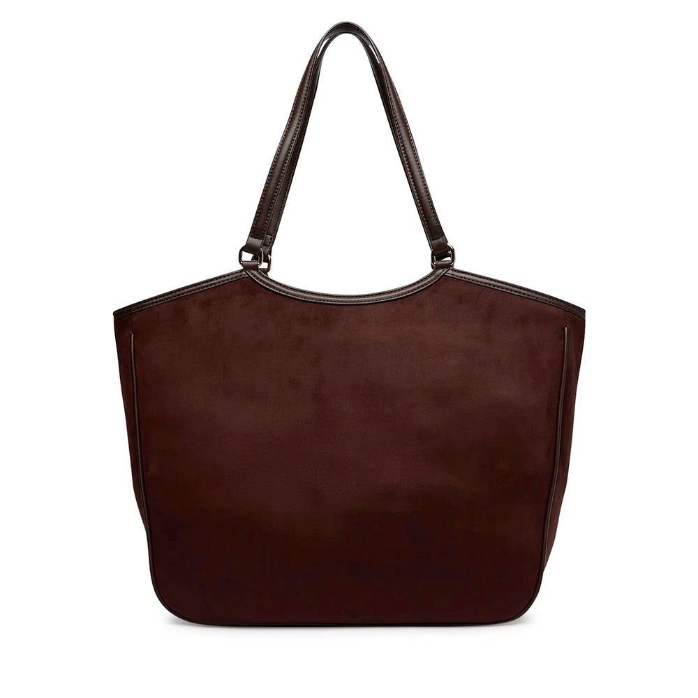 Maxi Tote Bag Donna LIU JO in Microfibra effetto Camoscio Marrone Scuro