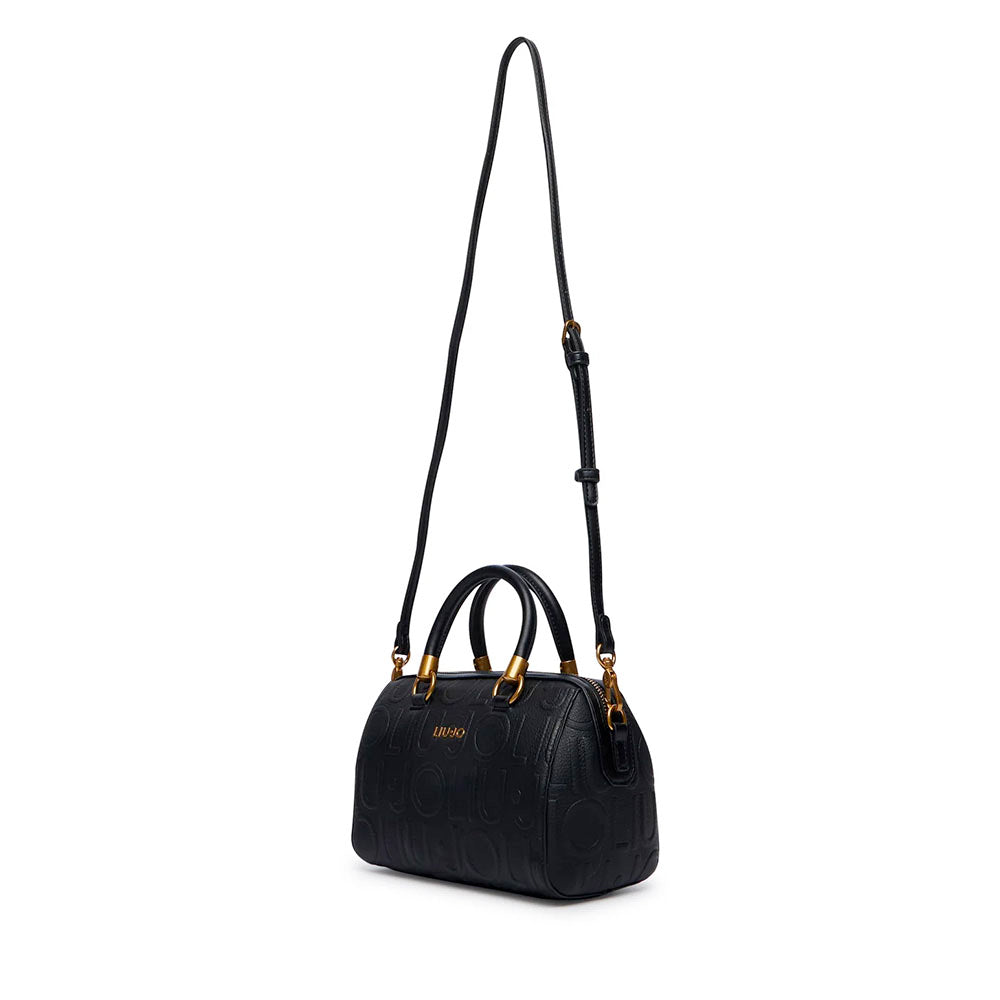 Bauletto Donna a Mano Small LIU JO in Ecopelle Nera con Logo Embossed
