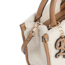 Borsa Donna a Mano Small LIU JO in Tessuto effetto Teddy color Crema