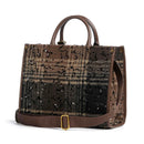 Borsa Donna a Mano Small LIU JO in Tessuto stampa Check Testa di Moro con Paillettes