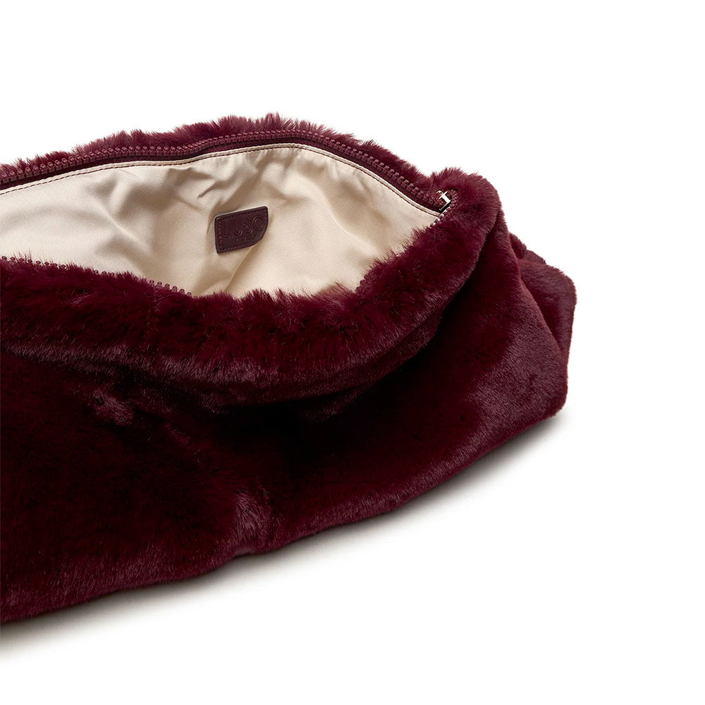 Maxi Borsa Donna a Spalla LIU JO in Pelliccia Sintetica Bordeaux