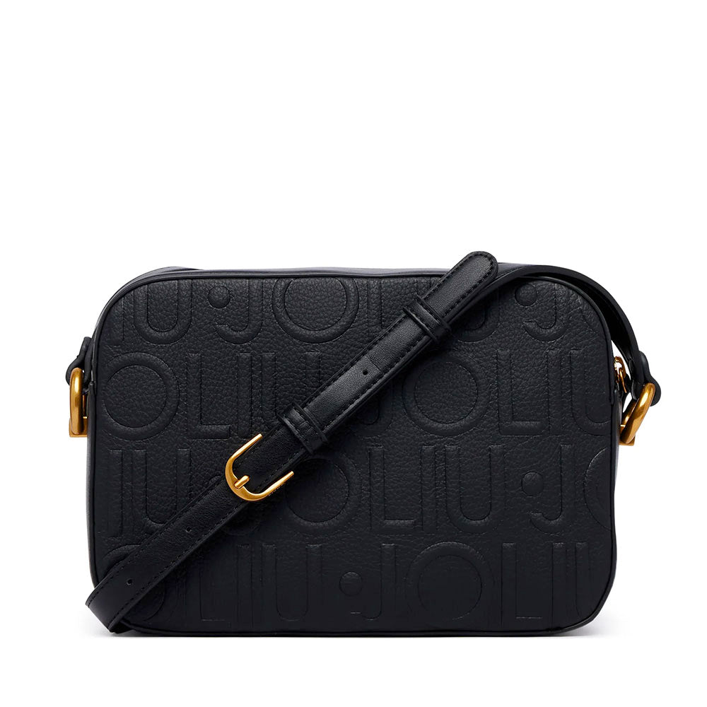 Borsa Donna a Tracolla LIU JO in Ecopelle Nera con Logo Embossed