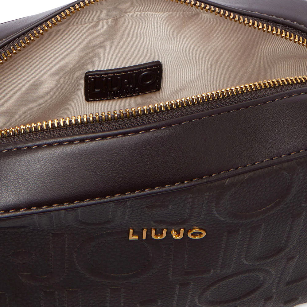 Borsa Donna a Tracolla LIU JO in Ecopelle Marrone Scuro con Logo Embossed