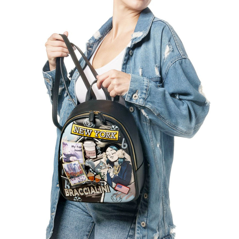 Zaino Donna BRACCIALINI linea Cartoline stampa New York
