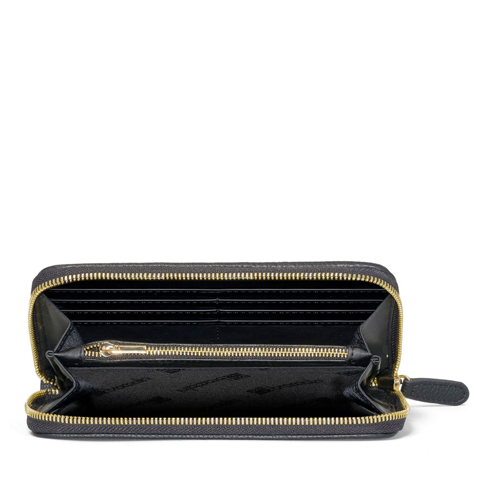 Portafoglio Donna Zip Around BRACCIALINI linea Basic in Pelle Nera