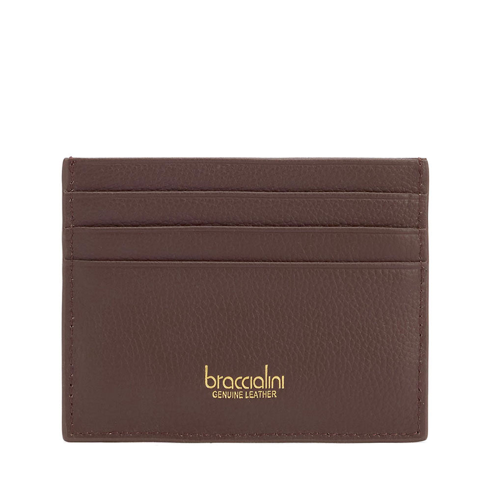 Portatessere Donna BRACCIALINI linea Basic in Pelle Marrone