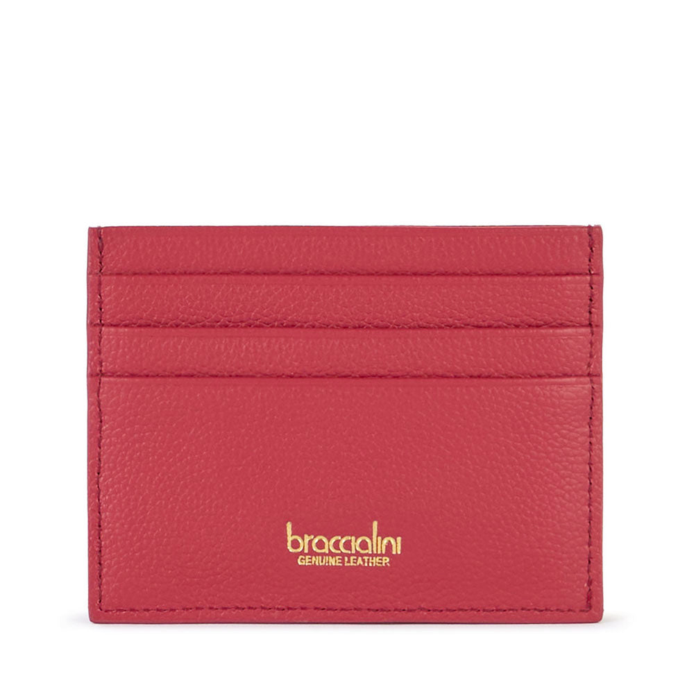 Portatessere Donna BRACCIALINI linea Basic in Pelle Rosso Scuro