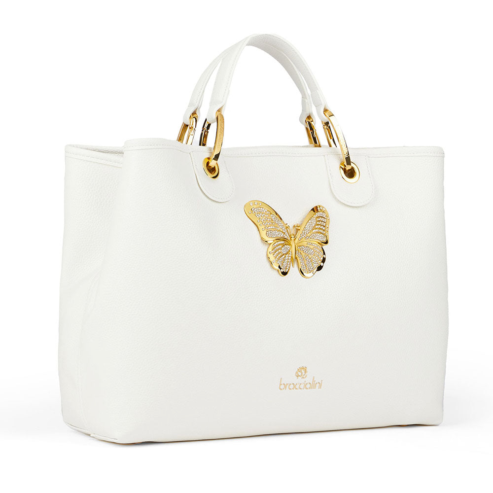 Borsa Donna a Mano Large BRACCIALINI linea Beth Jewels Bianco
