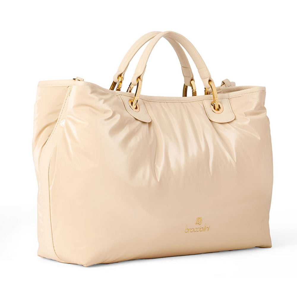 Borsa Donna a Mano Large BRACCIALINI linea Beth Puffy in Nylon Bianco