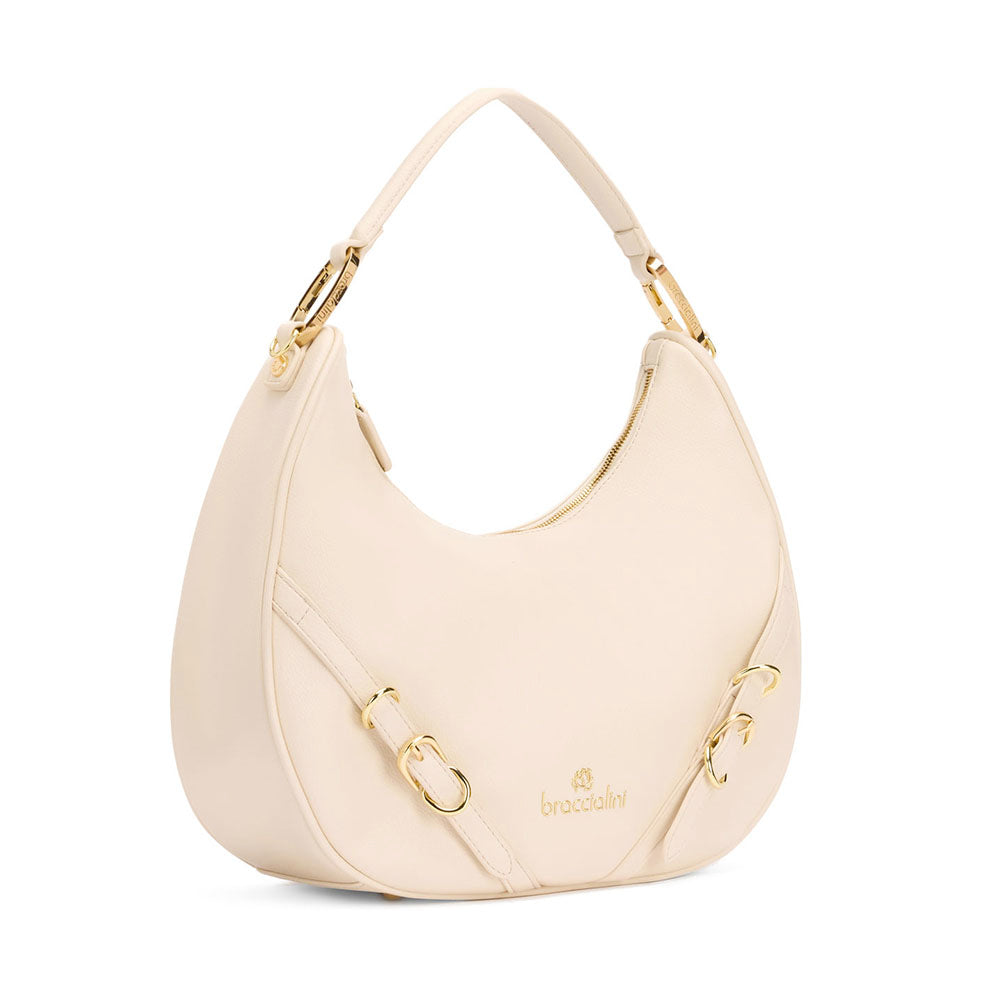 Borsa Donna Mezzaluna a Spalla Media BRACCIALINI linea Giselle Beige