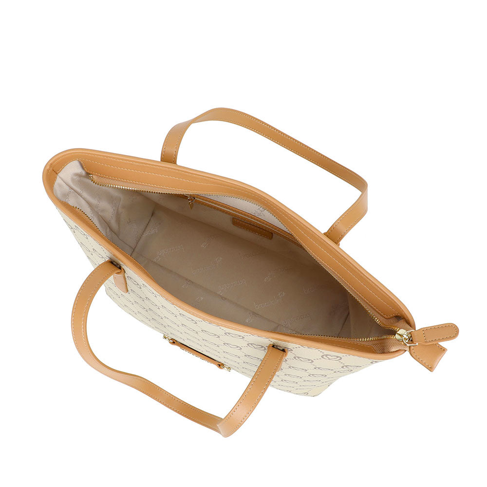 Shopping Bag Donna BRACCIALINI linea Monogram in Pelle Beige