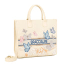 Borsa Donna a Mano Large BRACCIALINI linea Jacquard Beige