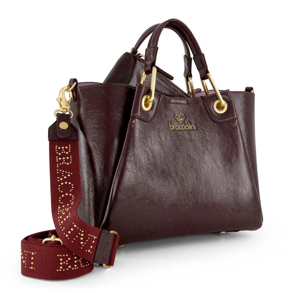 Borsa Donna a Mano Media BRACCIALINI linea Amy color Vinaccia