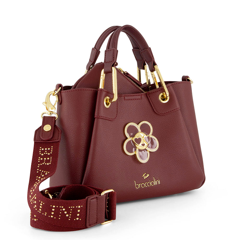 Borsa Donna a Mano Small BRACCIALINI linea Amy Bijoux color Vinaccia
