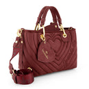 Borsa Donna a Mano Media BRACCIALINI linea Beth Matelassè color Vinaccia