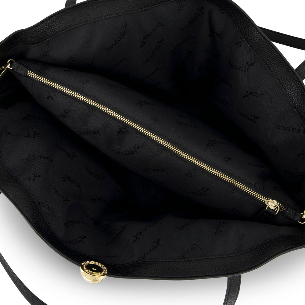 Shopping Bag Donna BRACCIALINI linea Ariel Suede in Camoscio Marrone Cioccolato
