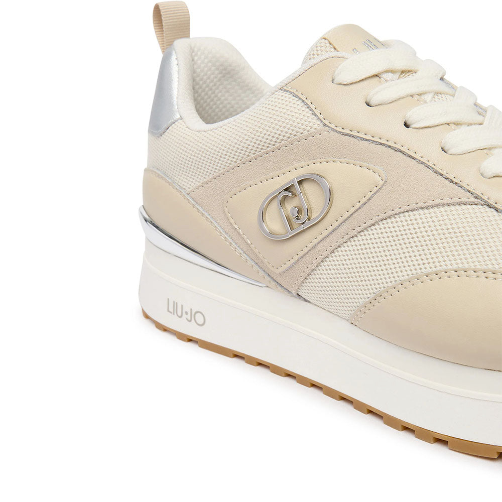 Sneakers Platform Donna LIU JO Maxi Wonder 97 Bis in Pelle e Canvas Beige