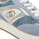 Sneakers Platform Donna LIU JO Maxi Wonder 97 in Denim Stampa Floreale Azzurro
