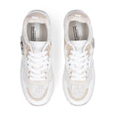 Sneakers Platform Donna LIU JO Maxi Wonder 01 in Pelle e Mesh Bianco con Paillettes