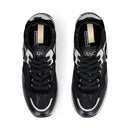 Sneakers Platform Donna LIU JO Maxi Wonder 01 in Pelle e Mesh Nero con Paillettes