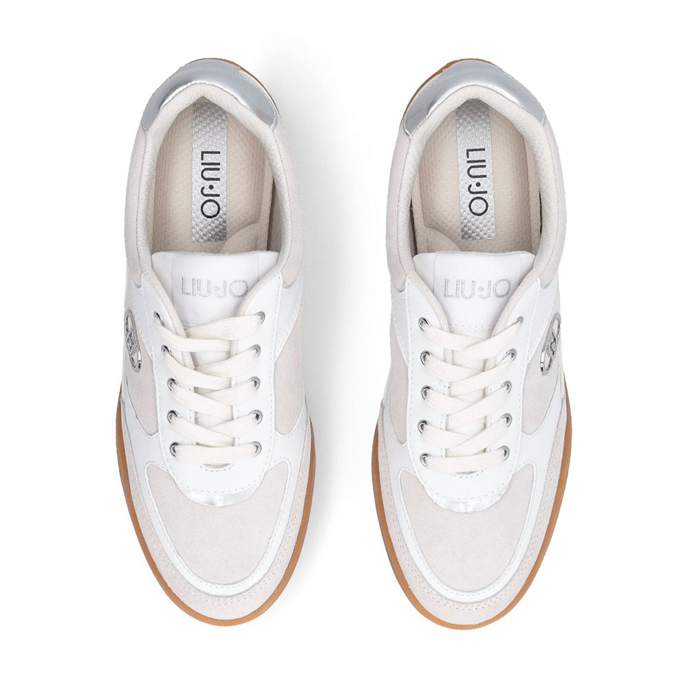 Sneakers Donna LIU JO Lewis 01 in Suede e Pelle Bianca