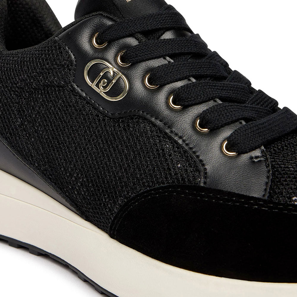Sneakers Donna LIU JO Lolo 20 in Mesh Suede e Paillettes Nero
