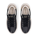 Sneakers Donna LIU JO Casper 01 in Pelle Nera con Inserto Laminato Oro
