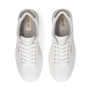 Sneakers Donna LIU JO Pretty 06 in Pelle Bianca e Inserti Oro Chiaro